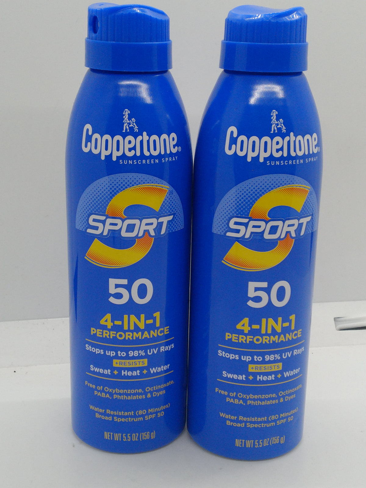 Coppertone Sport SPF 50 Sunscreen Spray 5.5 oz Lot of 2 Exp 08/01/2028