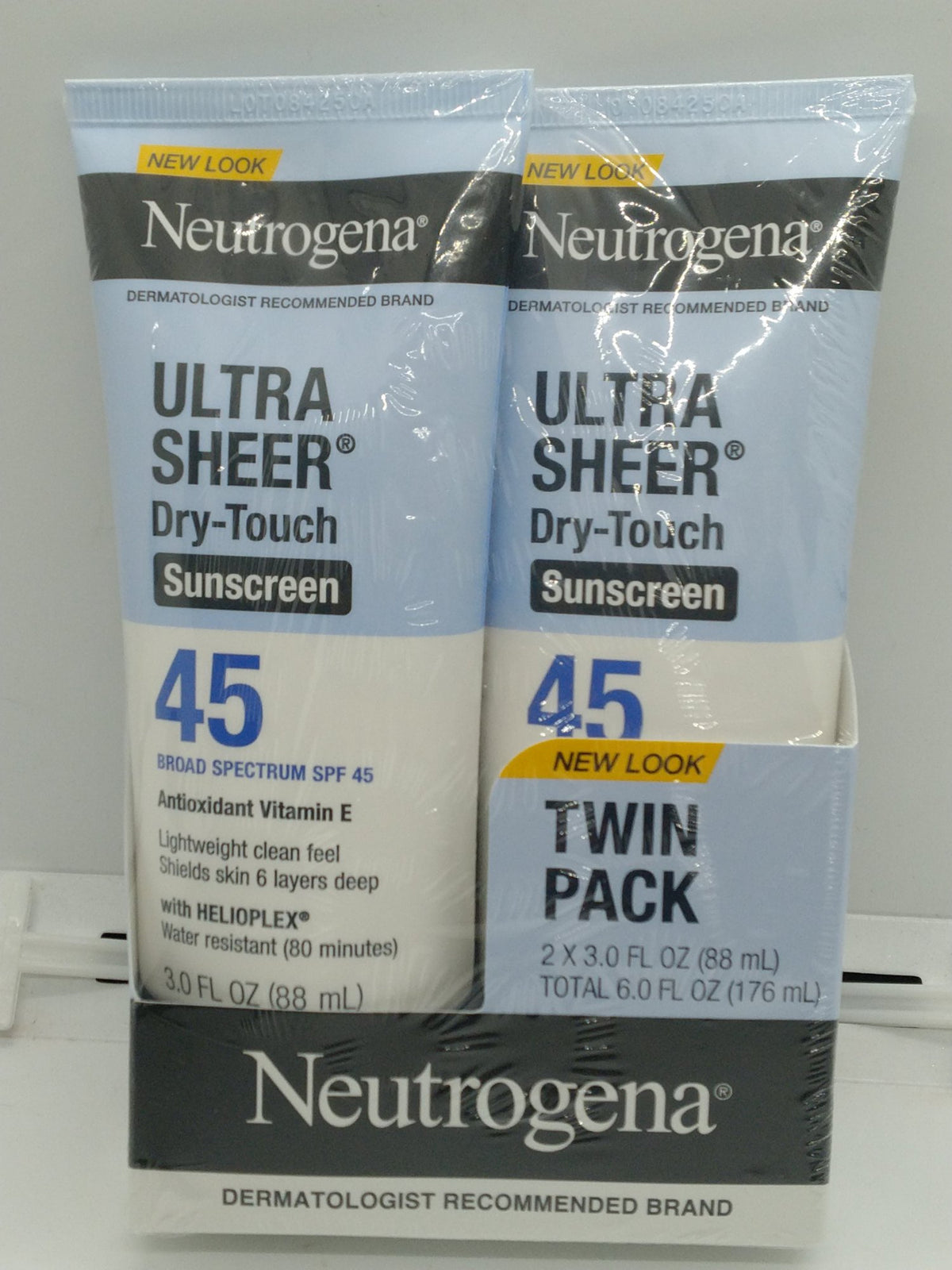 Neutrogena Dry-Touch Sunscreen SPF 45 Twin Pack 2x3oz Exp 02/01/2028