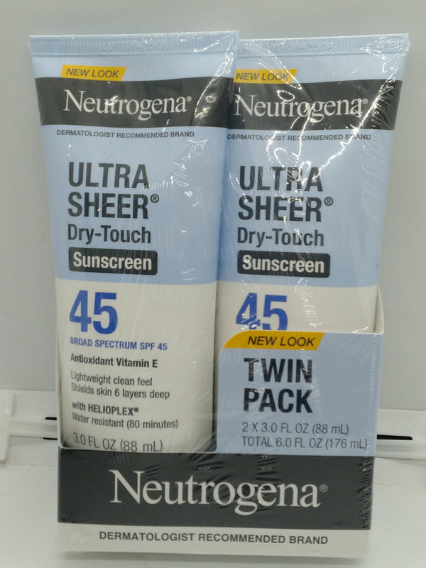Neutrogena Dry-Touch Sunscreen SPF 45 Twin Pack 2x3oz Exp 02/01/2028