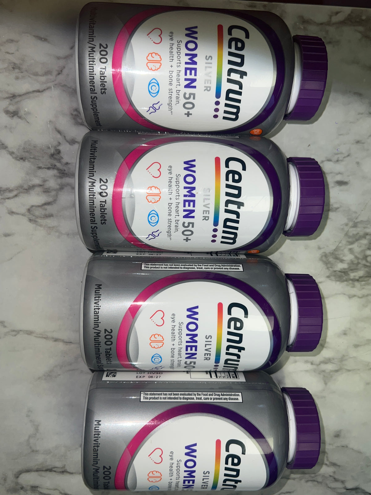 4 Pack Centrum Silver Women 50+ Multivitamin 200 Tablets Each EXP 06/2027