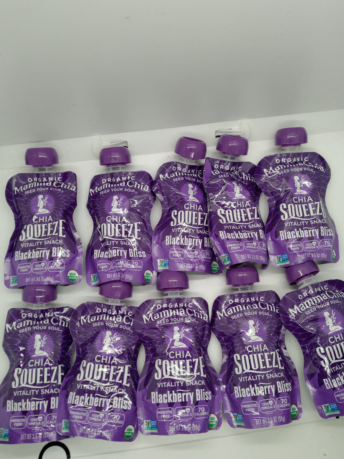 10x Mamma Chia Squeeze Blackberry Bliss Organic Vitality Snack 3.5oz