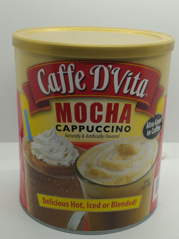 Caffe D'Vita Mocha Cappuccino Mix 64 oz 4 lb Can Hot Iced Best By 04/07/2027