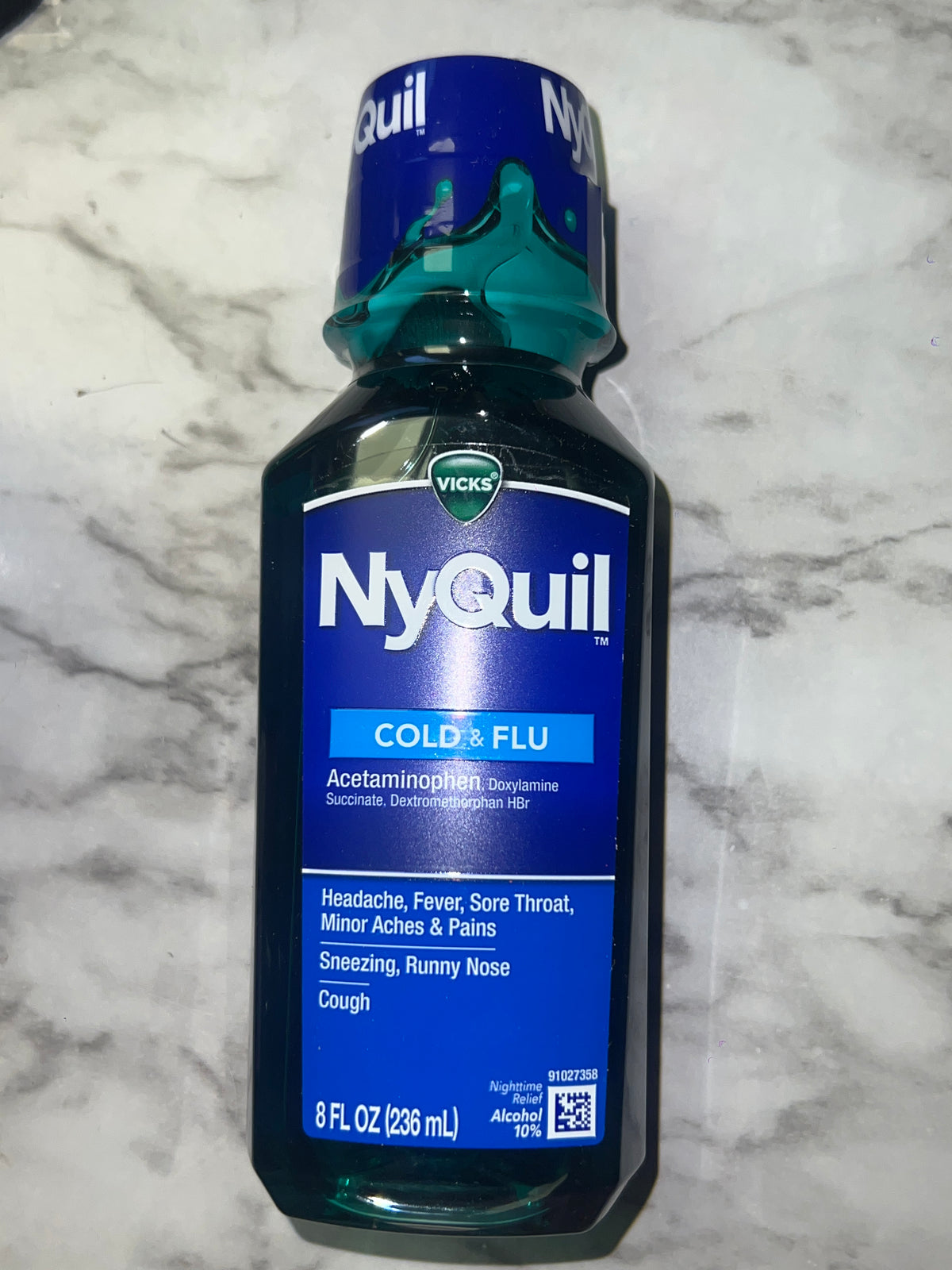 Vicks NyQuil Cold & Flu Nighttime Relief Liquid Original 8 fl oz Exp 06/2027