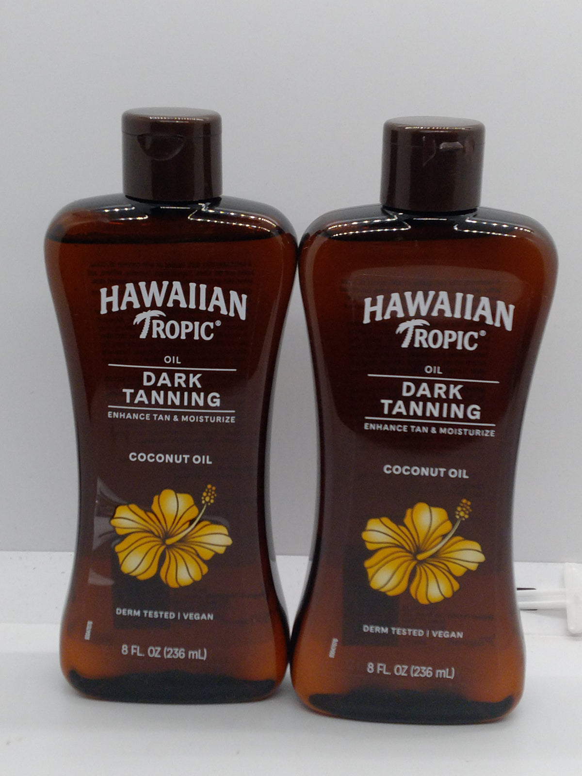 Lot of 2 Hawaiian Tropic Dark Tanning Oil Coconut Oil 8 fl oz Each