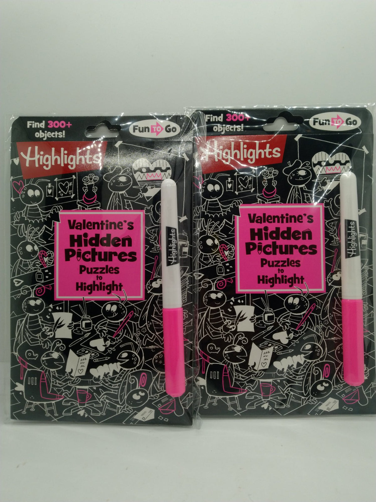 Lot of 2 Highlights Valentine's Hidden Pictures Puzzles to Highlight Books w/