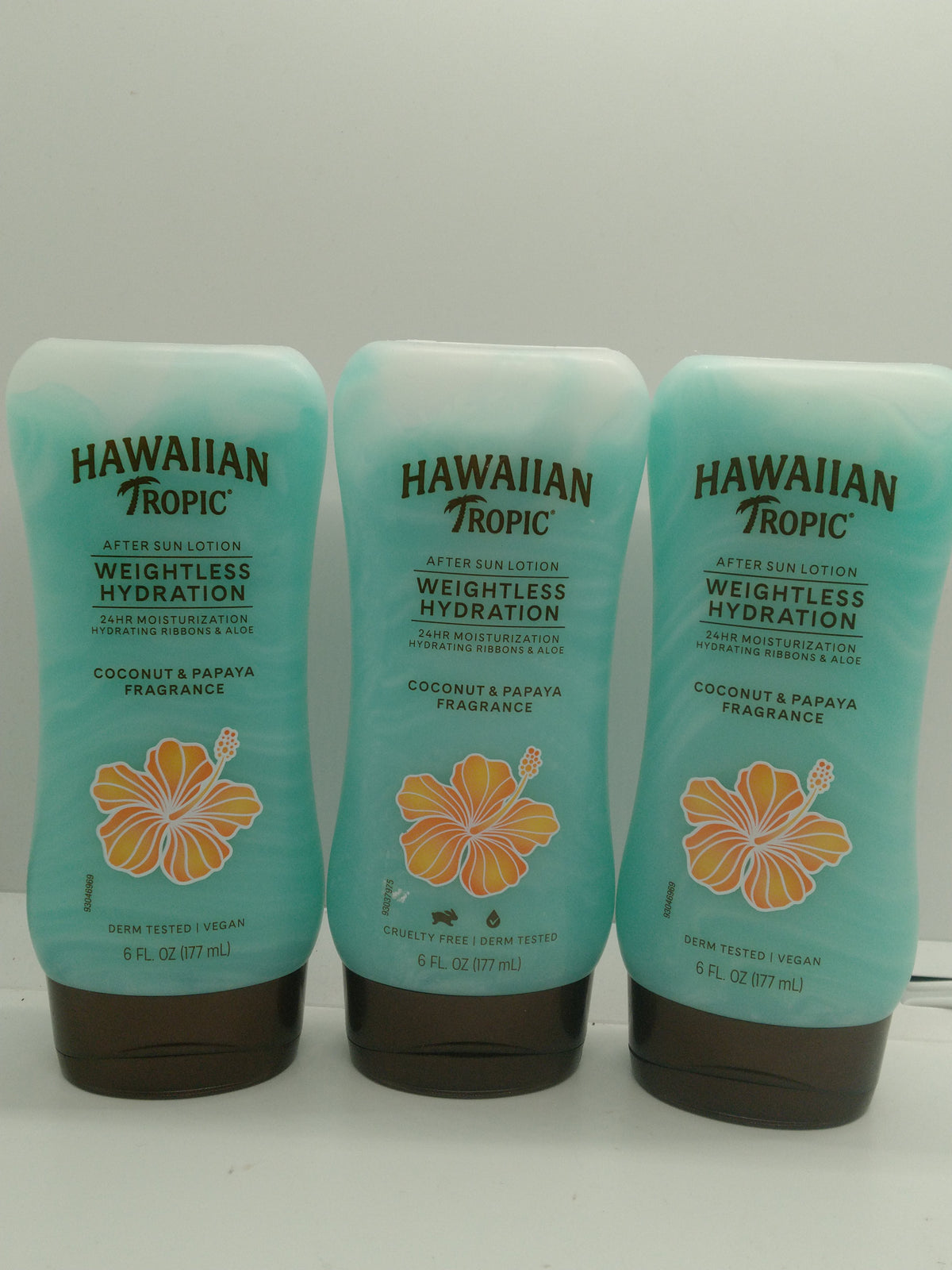 Lot of 3 Hawaiian Tropic Weightless Hydration After Sun Lotion Coconut Papaya