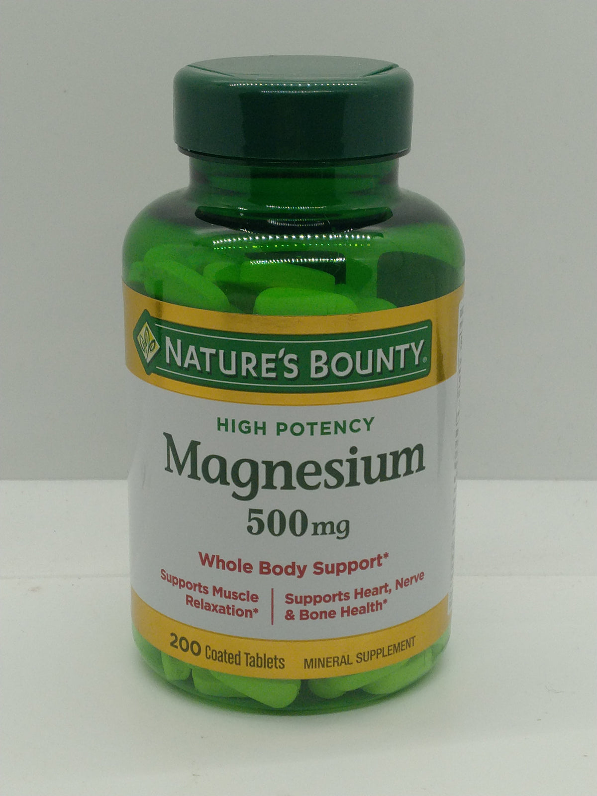 Nature's Bounty High Potency Magnesium 500mg 200 Coated Tablets Exp 03/01/2027