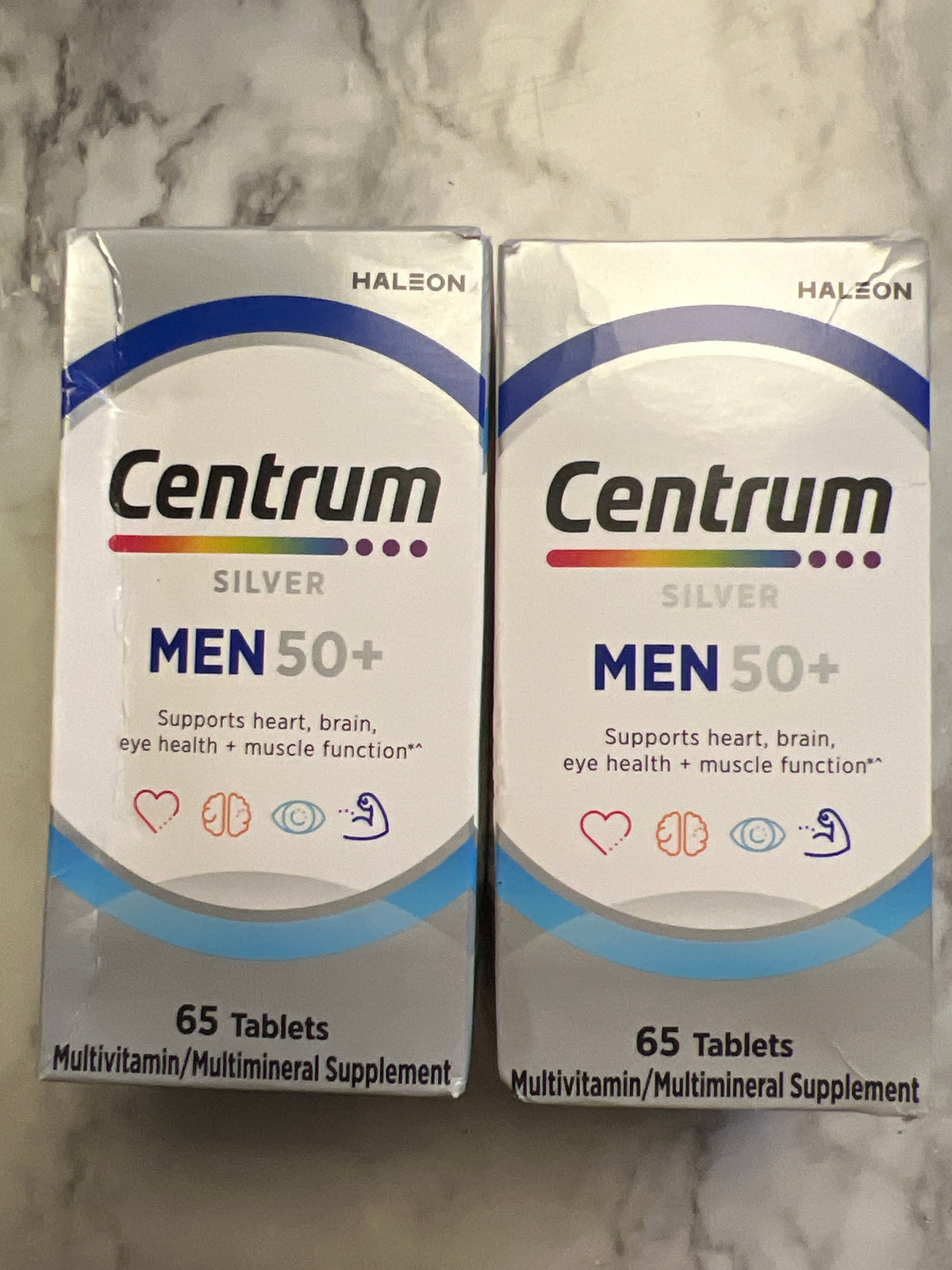 2 Pack Centrum Silver Men 50+ Multivitamin 65 Tablets Each Exp 04/2027