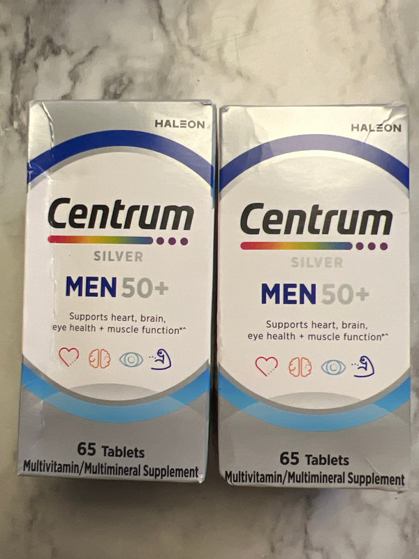 2 Pack Centrum Silver Men 50+ Multivitamin 65 Tablets Each Exp 04/2027
