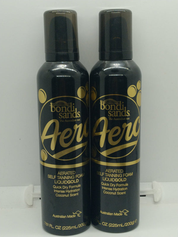 Lot of 2 Bondi Sands Aero Aerated Self Tanning Foam Liquid Gold Coconut 7.61 oz